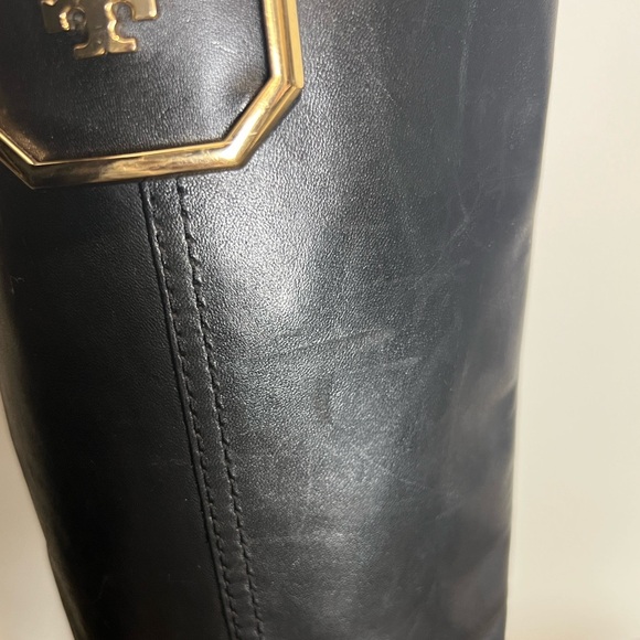 Tory Burch black leather Lawrie riding boots size 8M - Picture 14 of 14